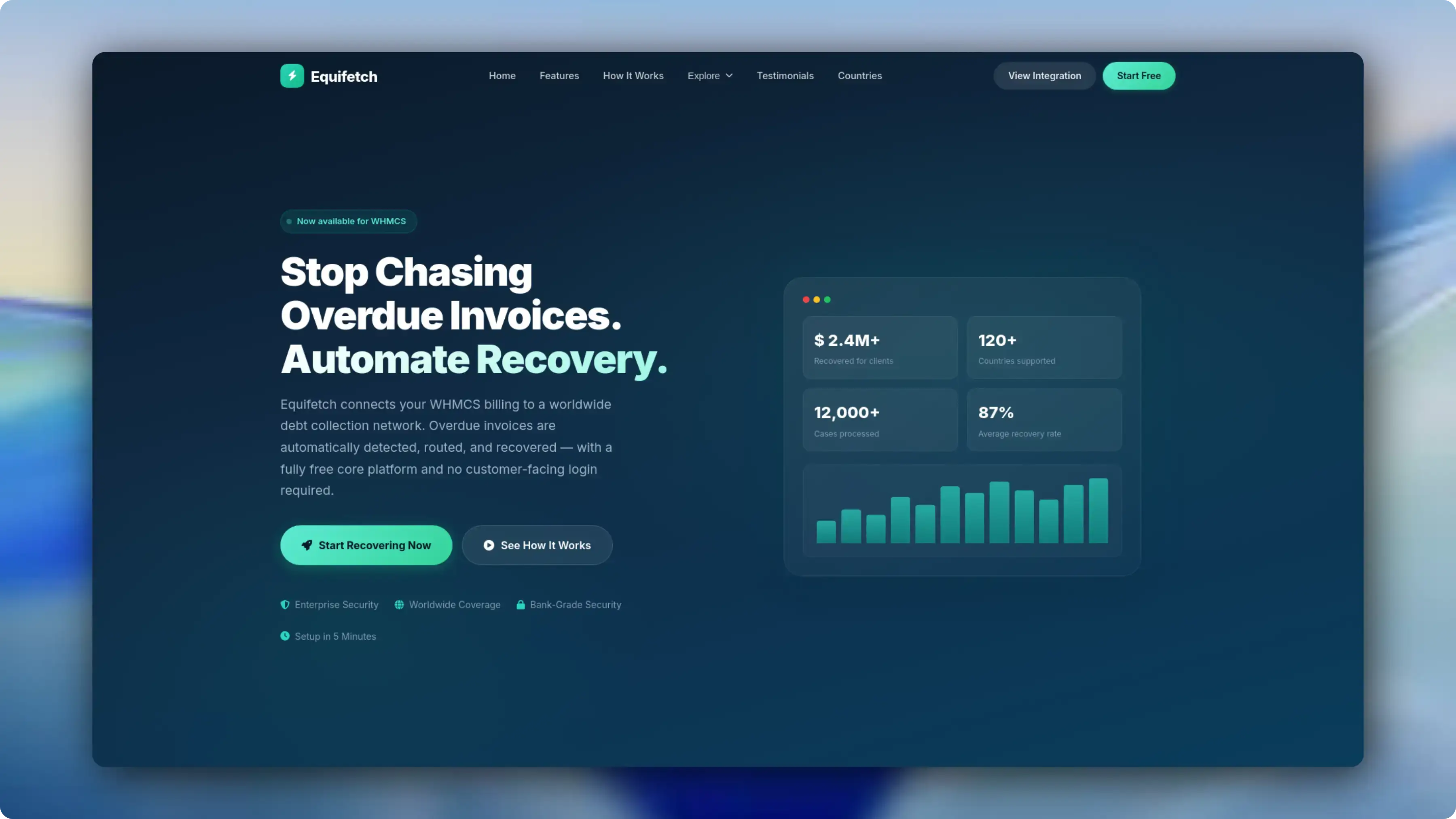 Screenshot van Equifetch platform