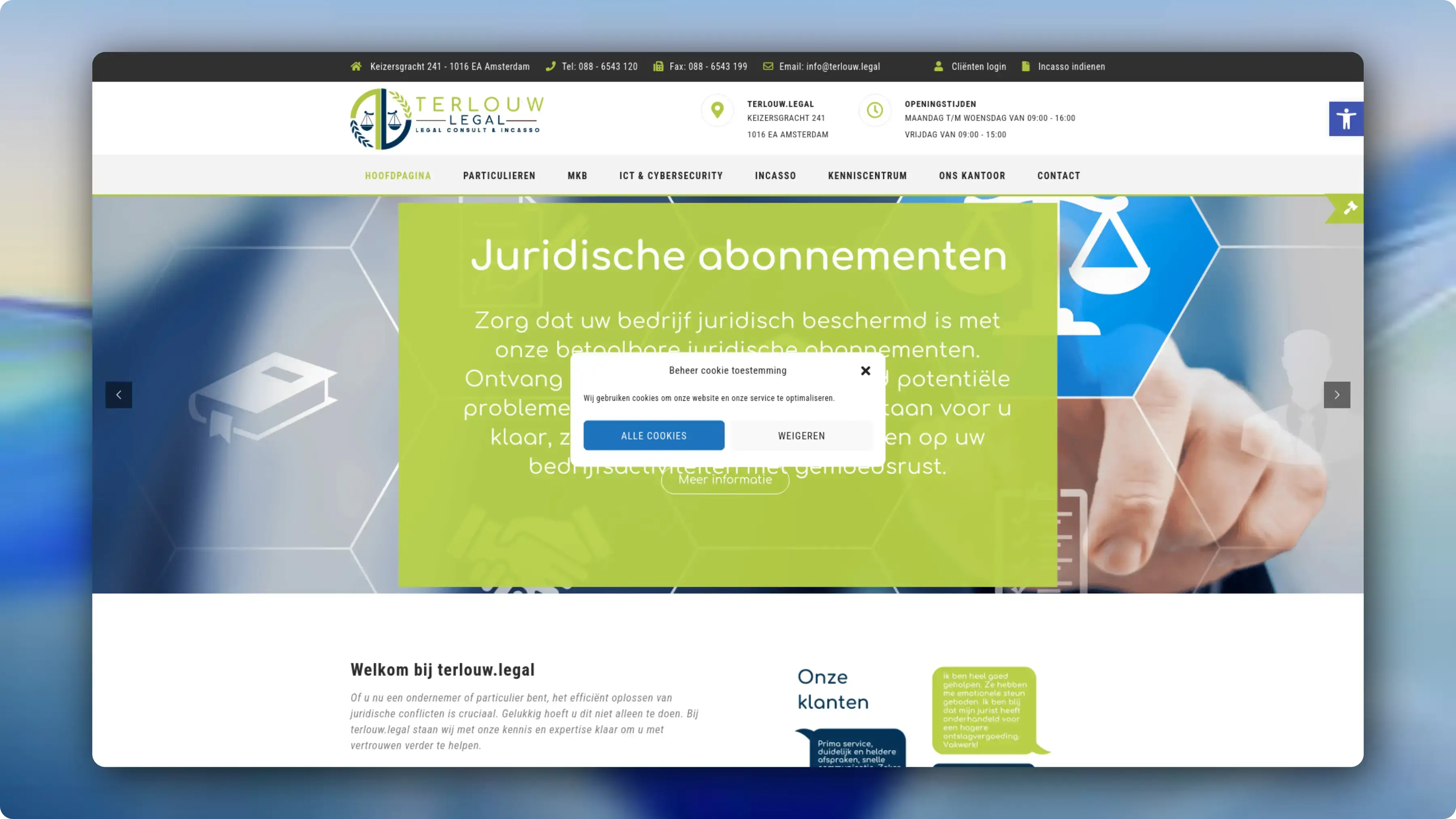 Screenshot van terlouw.legal website